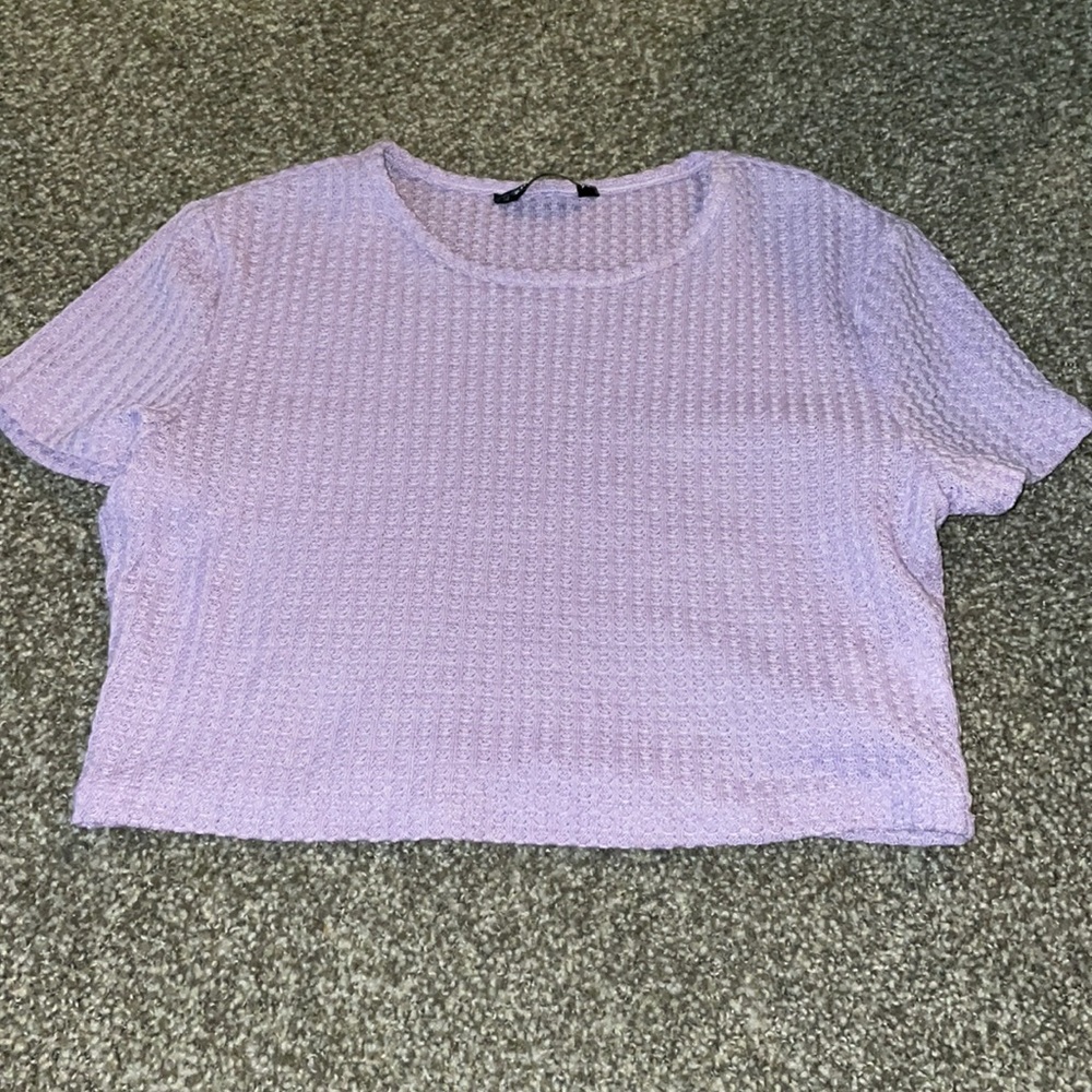 Waffle knit solid tee